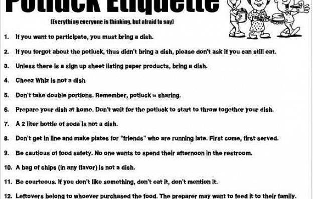 Potluck-etiquette voor gasten