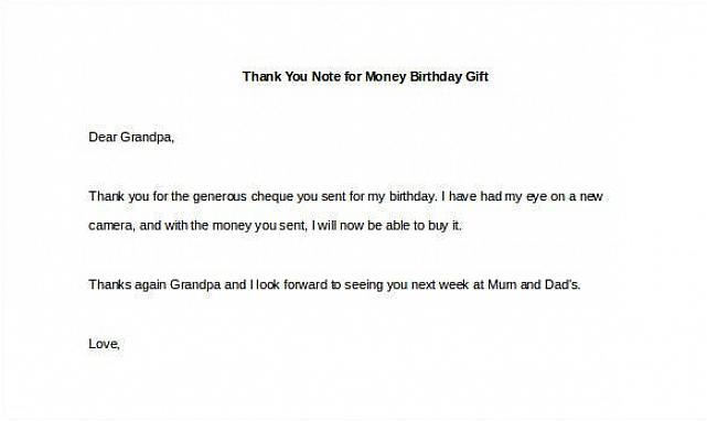 Hier zijn enkele voorbeelden van bedankbriefjes voor verjaardagen voor tastbare geschenken