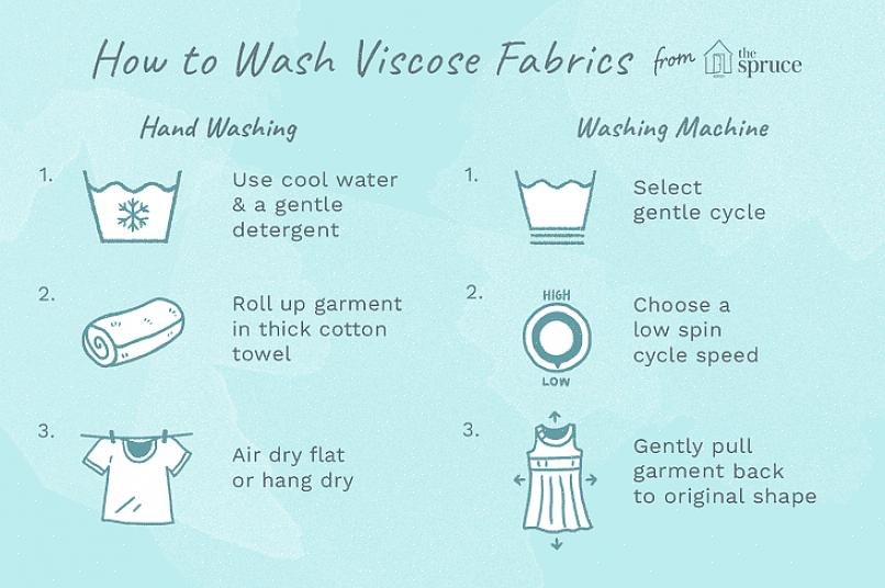 Viscose-kleding wordt meestal alleen als chemisch reinigen bestempeld omdat het draaien in een wasmachine