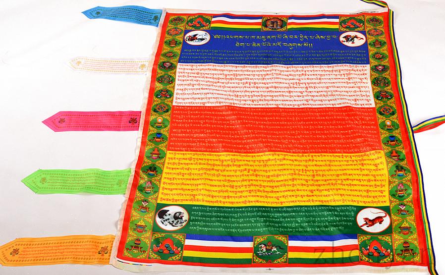 De kleuren van de gebedsvlaggen vertegenwoordigen de vijf feng shui-elementen