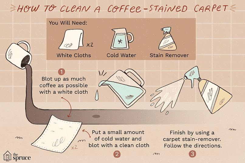 Voor oude koffievlekken moet u de kleding in water laten weken nadat u het vloeibare wasmiddel hebt