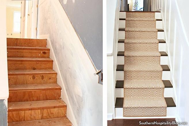 Een traploper is een stuk tapijt dat niet de hele breedte van de trap beslaat