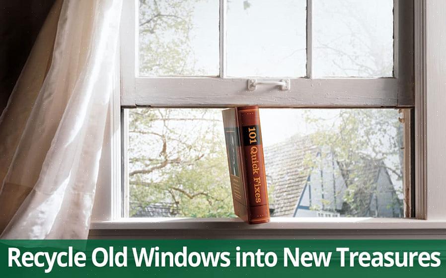 Haal het glas uit een stevig oud raam met tussende roosters om er een pannenrek van te maken